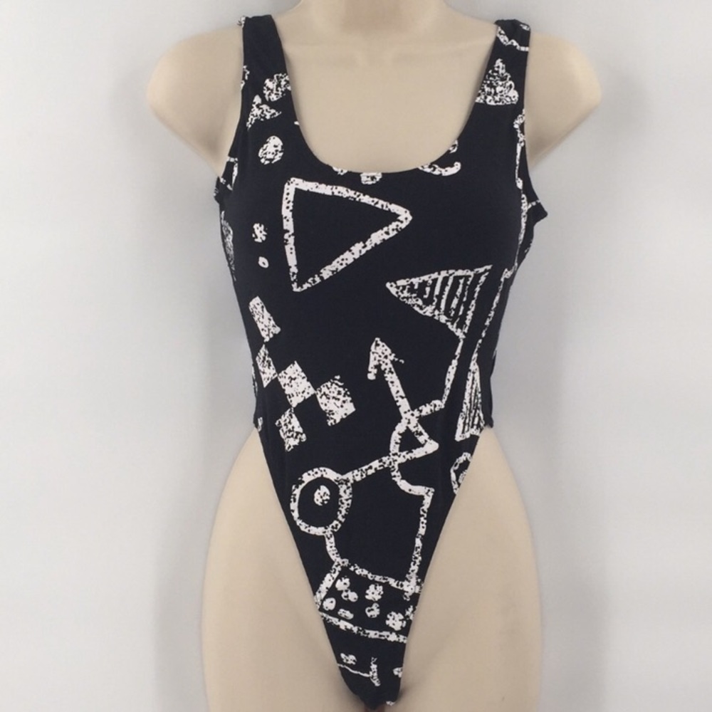 ISO marika thong bodysuit leotard vintage thong